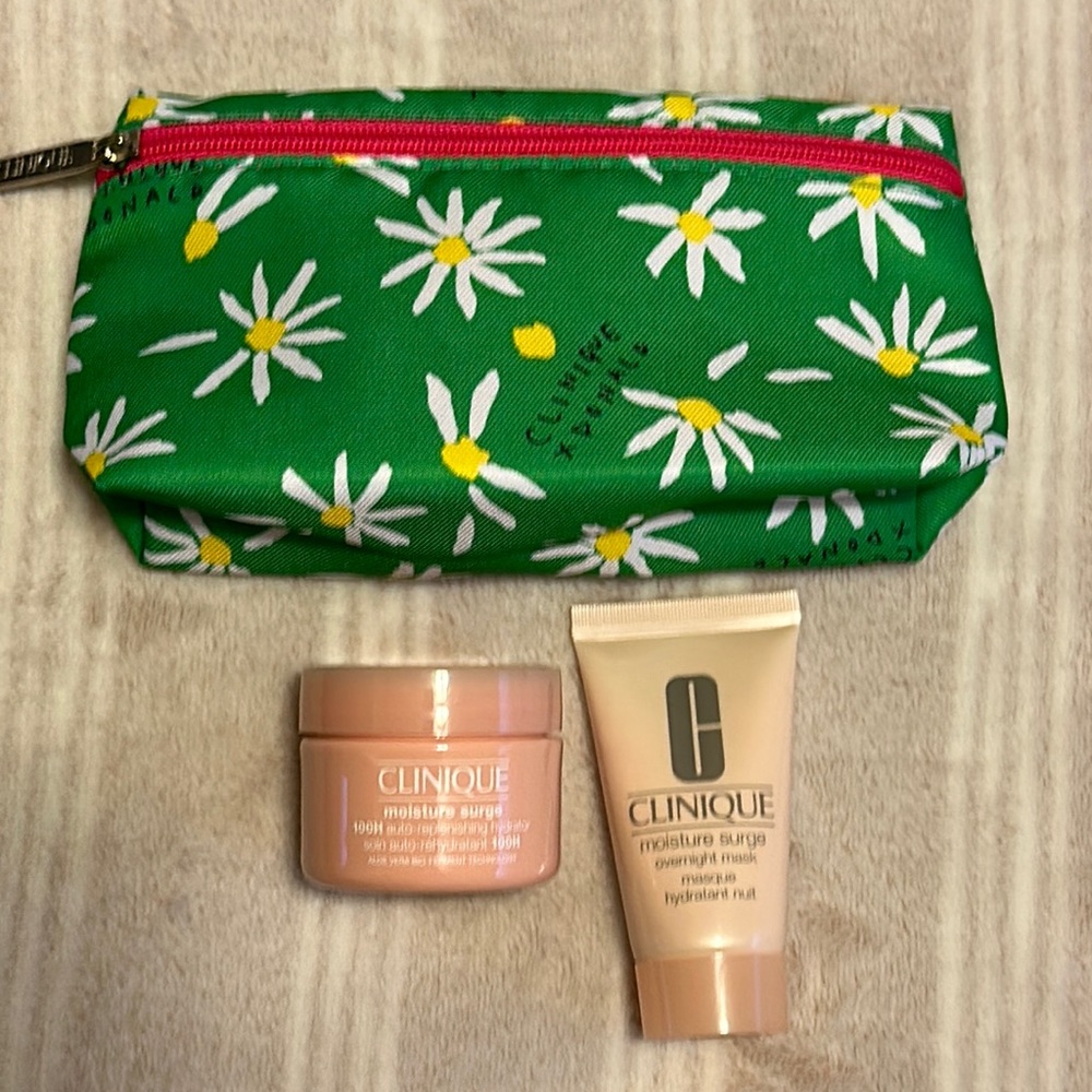 Brand new Clinique travel size moisture surge and moisture surge overnight mask